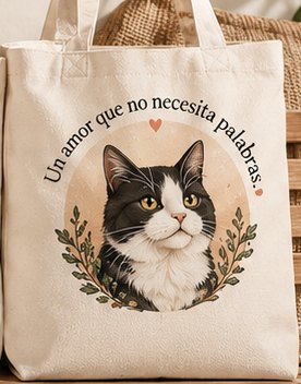 Tote bag con la frase Un amor que no necesita palabras.